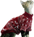 Cat Festive Sweater Pullover, Soft Warm Christmas Clothes (Red,XL) by Urnat