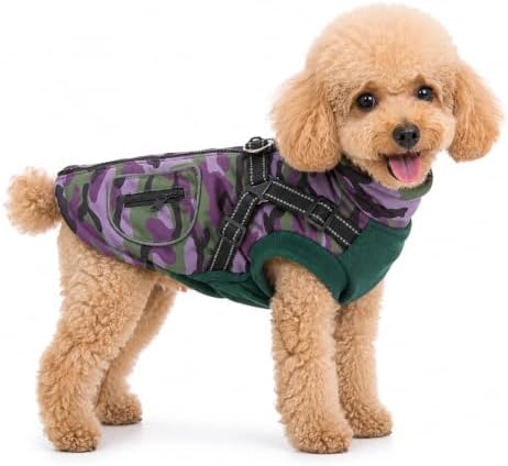 Dog Winter Coat for Large Dogs with Harness, Purple Camo, 2XL by Retreon-DogClothingCollection