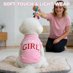 BINGPET Mommy's Girl Dog Shirt, Mamas Girl Puppy T-Shirt, Soft Cotton Vest - Image 2