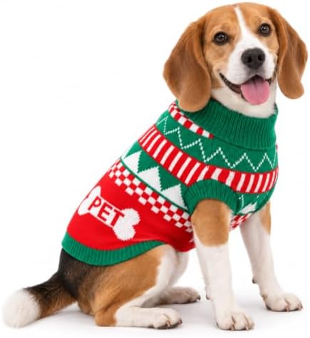 Dog Sweater for Medium Dogs Girl Boy Winter, Dog Clothes, Green, L by Retreon-DogClothingCollection