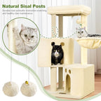 Small Cat Tree Tower for Indoor Cats, 40 in Medium Cat Bed Scratching Posts - Image 4