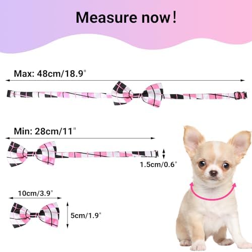 Segarty 60pcs Adjustable Bow Ties for Dogs, Bowtie Collars for Small Medium Pet, Comfortable Cats Neck Bow Tie Large Puppy Cute Neckties Grooming Accessories for Summer Birthday Holiday Wedding Gift - Image 2