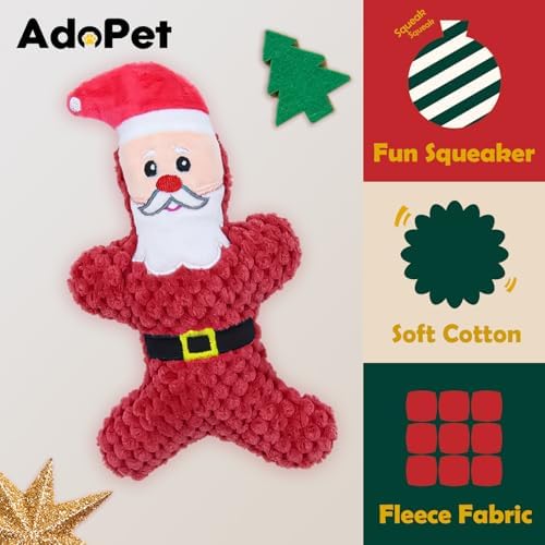 Santa Claus Squeaky Dog Toy – Soft Christmas Plush Pet Toy with Built-in Squeaker for Small and Medium Dogs, Holiday Fetch & Interactive Play - Image 3