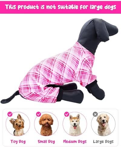 PET SHOW 4 Pack Girl Fleece Dog Pajamas Warm for Small Doggiess - Image 3