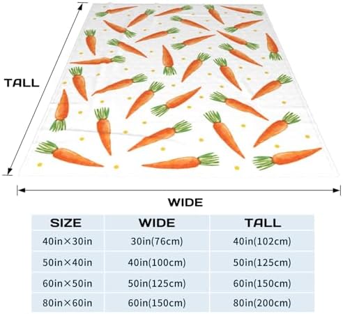 Easter Cartoon Carrots Flannel Blanket, Soft Cozy Anti Pilling Throw Blanket, Winter Lightweight Blanket for Home Party Bed Sofa Couch, 60" x 80" - Image 7