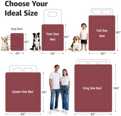 LOOBANI Waterproof Dog Blanket for Couch, Soft Couch Cover 50" x 60", Red - Image 5