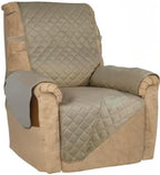 PureFit Reversible Recliner Chair Covers Couch Covers for Dogs, 19 in | Beige/Beige, Water Resistant Couch Protector, Washable Pet Couch Cover with Non Slip and Elastic Straps For Kids