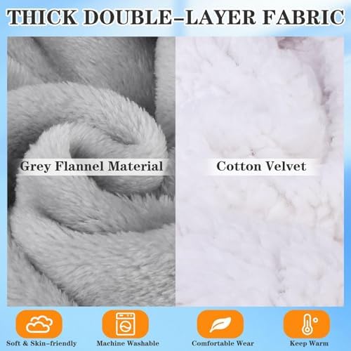 EXPAWLORER Dog Winter Coat with Hat - Fleece Flannel Warm Pet Cloak Cape Blanket with Hood for Cold Weather, Windproof Thicken Dog Sweater Jacket Clothes Vest for Small Medium Large Dogs Cats Grey M - Image 5