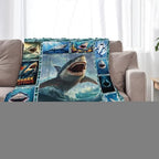 Shark Blanket Ocean Sharks Throw Blankets Decor Stuff Cozy Flannel Fleece Soft Plush Fuzzy Warm Lightweight Bedding Gifts for Women Girls Kids 80"X60" - Image 3