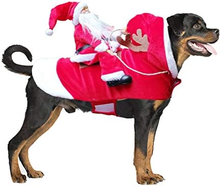 BWOGUE Santa Dog Costume Christmas Costume for Dogs, Adjustable Size, Breathable Material, Great Gift for Small Medium Large Dogs, Running Santa Claus Pet Apparel by BWOGUEPetHome