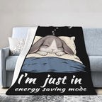 Sleepy Bunny Blanket Throw Gift for Girls Women 80"X60" - Image 4