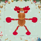 Christmas Squeaky Dog Toys, Stuffed Large Dog Toys to Keep Them Busy, Interactive Plush Chew Toys with Crinkle Paper, Tough Pet Animal Toys for Small Medium Large Dogs (Red Elk) - Image 3