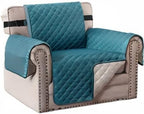 H.VERSAILTEX Water Resistant Chair Sofa Covers for Living Room Reversible Couch Covers for Chair Sofa Non Slip Furniture Protector Chair Cover Seat Width Up to 21"(Armchair, Dark Teal/Beige)