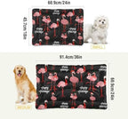 Dog Bed Mat Tropical Flamingo Christmas Washable Anti-Slip Bottom Fluffy Comfy Kennel Pad Cat Crate Pet Mat, 18 x 24 Inches - Image 2