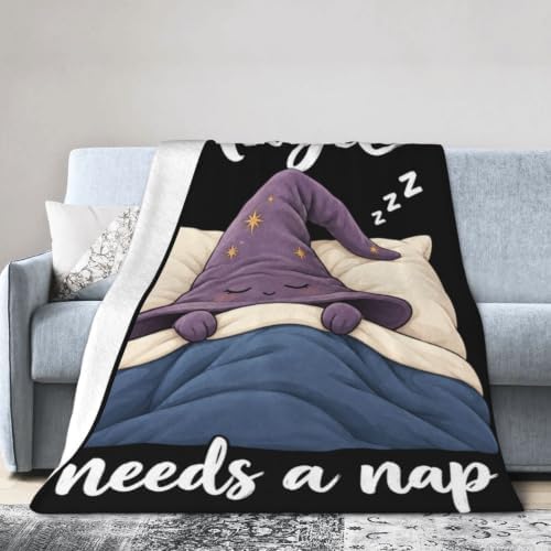 Sleepy Wizard Hat Blanket Throw Gift for Girls Women 80"X60" - Image 4
