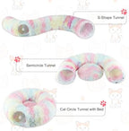 Christmas Tree Cat Tunnel Bed with Middle Mat, Cat Donut Tunnel - Image 2