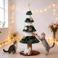 62" Cat Tower for Indoor Cats, Multi-Level Wooden Cat Tree with Sisal Scratching Posts, Cozy Cat Beds & Modern Holiday Design, Green by FansaFurn
