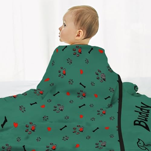Personalized Puppy Name Blanket, Custom Dog Name Green Truck Blankets, Gift for Girls Personalized Puppy Name Lover, 50"x60" Soft Lightweight Plush Throw Blanket for Couch Bed Sofa Decoration - Image 5