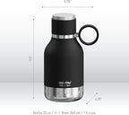 Asobu Buddy Bottle, a Stainless Steel Insulated Water Bottle with Removable Dog Water Bowl and Dog Food and Treat Storage (Midnight Marble, 37 Oz)