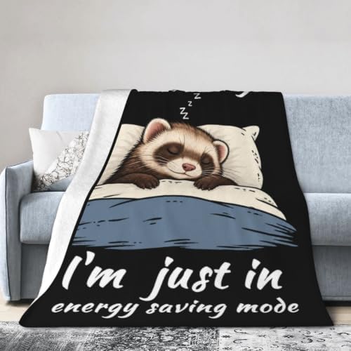 Sleepy Ferret Blanket Throw Gift for Girls Women 60"X50" - Image 4