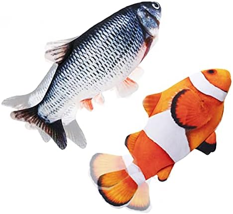Interactive Cat Toys Flopping Fish with Catnip, Motion Activated Cat Toy by Tocirelo
