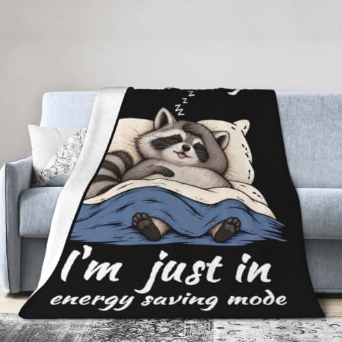 Sleepy Raccoon Blanket Throw Gift for Girls Women 60"X50" - Image 4