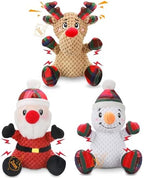 Newget 3Pcs Christmas Squeaky Dog Toys, Plush Dog Toys with Crinkle Paper by Newget