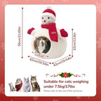 CATISM Christmas Cat Bed Snowman Cat Bed for Indoor Cats Removable Non-Slip - Image 2