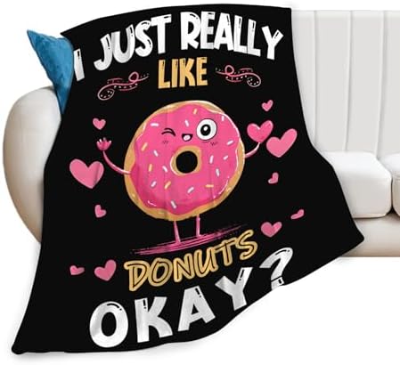 Donut Blanket for Girls Women Boys Men Adults Kids Soft Cozy Fleece Dessert Cake Throw Blankets Lovers Gifts Warm Flannel Plush Lightweight Decor for Couch Bed Sofa 80"X60" - Image 2