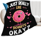 Donut Blanket for Girls Women Boys Men Adults Kids Soft Cozy Fleece Dessert Cake Throw Blankets Lovers Gifts Warm Flannel Plush Lightweight Decor for Couch Bed Sofa 60"X50" - Image 2