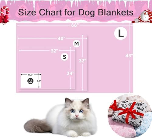 Stuffed Premium Soft Dog Blanket, with Flannel Pink Cute Paw Print, Cat Blanket Puppy Supplies Dog Products Stuff Essentials(Pink 32x40 inches) - Image 5
