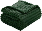 Dark Green Fleece Throw Blanket 50”×70” for Couch Sofa Livingroom - Image 5