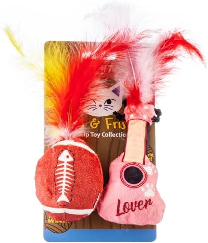 Haute Diggity Kitty Era Tour Guitar + Football Set, Soft Plush Cat Toys by HauteDiggityKitty