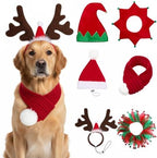 Talltalk 3 Pack Dog Christmas Costume Classic Christmas, Santa Caps Collars by Talltalk