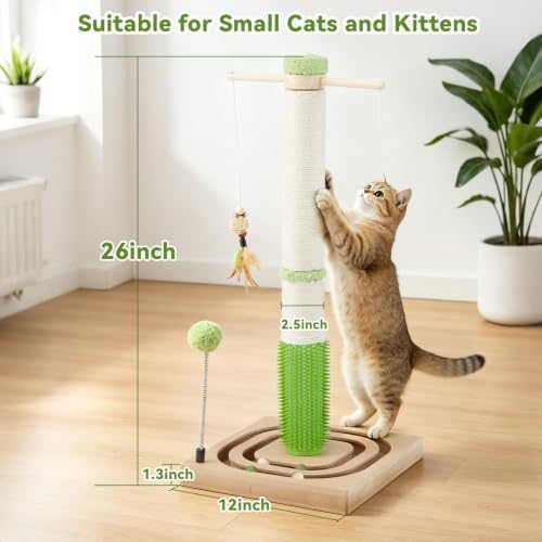 Cat Scratching Post with Stable Square Base for Indoor Small Cats&Kitten - Image 4