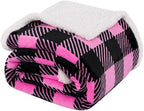 Touchat Sherpa Plaid Twin Blanket 60" X 70", Fuzzy Fluffy Soft Cozy Throw Blanket, Twin Size Plush Fleece Flannel Plush Microfiber Blanket for Couch Bed Sofa (Rosepink) by TOUCHAT
