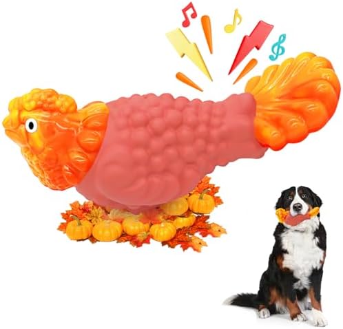 WinTour Tough Dog Toys for Aggressive Chewers, Dog Chew Toys for Large Dogs, Turkey Indestructible Squeaky Dogs Toy to Keep Them Busy by WinTourDogToys