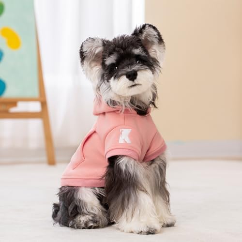 Koneseve Dog Hoodie - Fleece Warm Sweater with Pocket, Soft Clothes for Daily Wear, Basic Hooded Sweatshirts, Winter Coat Clothing, Comfort Tee Shirt Fit for All Breeds Pet - Pink - L - Image 5