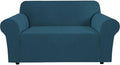 H.VERSAILTEX Stretch Sofa Cover Loveseat Slipcover|Sofa Cover for Dogs 1 Piece with Elastic Bottom, Textured Checked Jacquard Fabric(Loveseat 58"-70" Wide, Deep Teal)