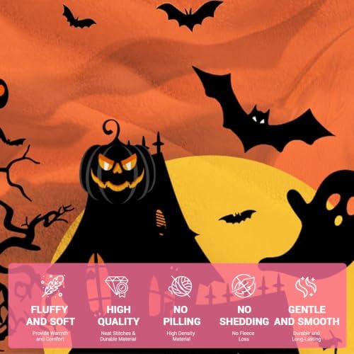 Cute Halloween Blankets for Kids/Adults, Spooky Blanket for Boy/Girls/Toddler, Throw Blanket for Couch 40"x 60" - Image 5
