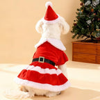 Dog Christmas Dress – Red Velvet Santa Claus Outfit with Christmas Hat for Small Dogs & Cats (5-38 lbs), Perfect Holiday Costume for Pets - Image 5