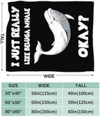 Beluga Whale Blanket for Girls Women Boys Men Adults Kids Soft Cozy Fleece Ocean White Whale Throw Blankets Gifts Warm Flannel Plush Lightweight Decor for Couch Bed Sofa 80"X60" - Image 7