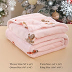 Pink Gingerbread Twin Size Throw Blanket for Bed, Soft Cute Fuzzy Christmas Fleece Blankets, Room Home Decor Gifts for Women Girls, 60x80 Inches - Image 7