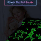 COMFAR Dinosaur Blanket for Boys, Dinosaur Glow in The Dark Blanket for Kids/Toddler/Baby, Soft Fleece Blankets and Throw, Birthday 40"x 50" - Image 2