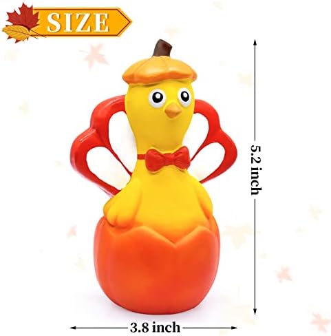 Malier 3 Pack Thanksgiving Turkey Latex Dog Toys, Interactive Play Dog Toys for Small Medium Dogs - Image 4