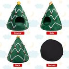 NIBESSER Cat Bed Christmas Tree Cat Tent House Self-Warming 2 in 1 Removable Comfortable Triangle Pet Teepee Xmas Dog Cave in Winter(Green/White) - Image 6