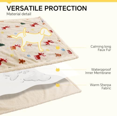 Luciphia Waterproof Dog Christmas Blanket Fleece Sherpa Reversible Soft - Image 3