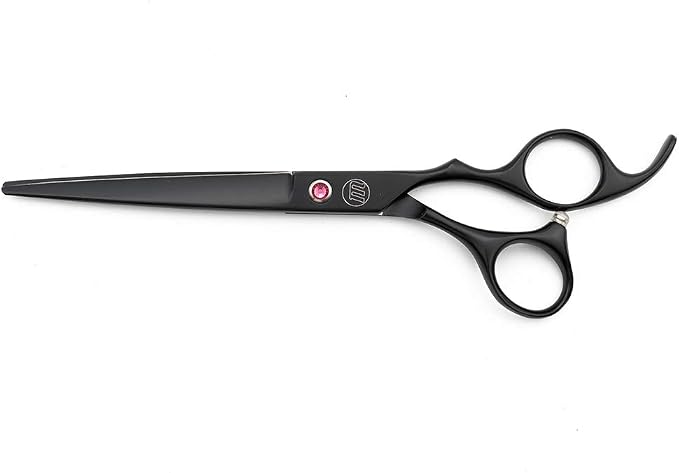Moontay Professional 7" Dog Grooming Scissors Set 4PCS, Black | Straight, Upward Curved, Downward Curved, Thinning/Blending Shears for Dog, Cat and Pets, JP Stainless Steel
