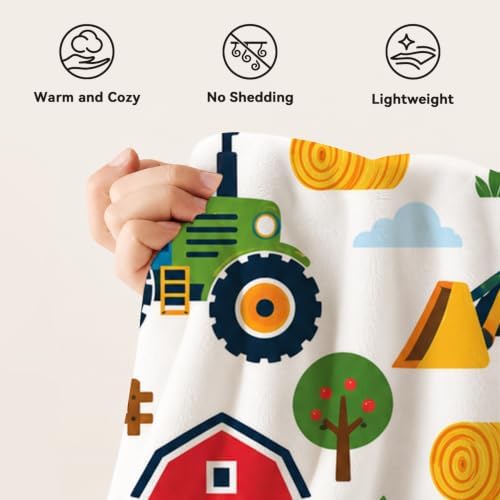Tractor Throw Blanket Farm Vehicles Barn Hay Gifts 40''X50'' - Image 7