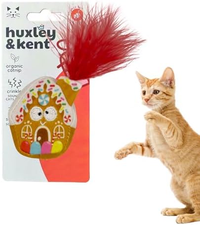 Huxley & Kent Plush Cat Toy - Holiday Christmas Interactive Catnip Toy for Cats & Kittens - Soft with Crinkle & Catnip - Fun Indoor Play - G-House by HuxleyKent